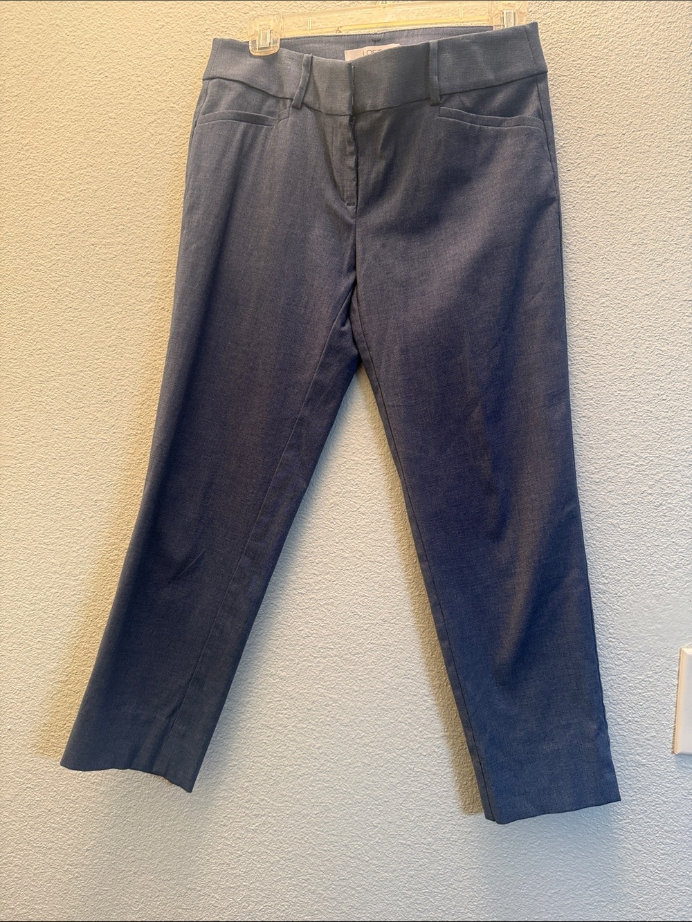 LOFT Navy Cropped Straight-Leg Jeans